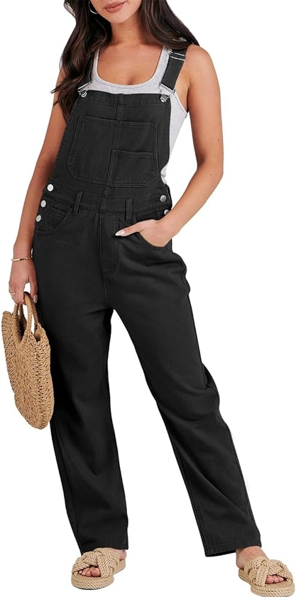 ANRABESS Womens Jean Overalls Loose Fit Adjustable Strap Denim Jumpsuits Rompers Bib Overall 2024 Fall Fashion Work Outfits