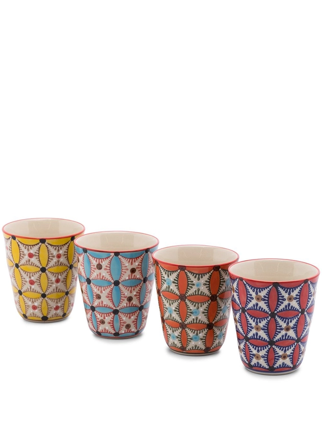 POLSPOTTEN Hippy hand-painted Cups (set Of 4) | Blue | FARFETCH