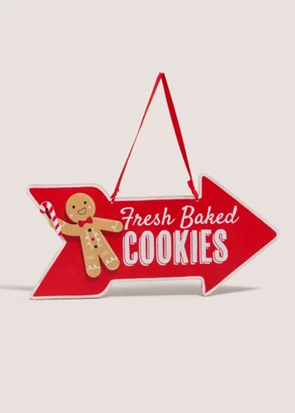 Red Fresh Baked Cookies Sign