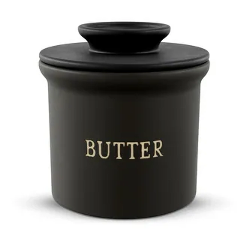 Speckled Black French Ceramic Butter Keeper | Overstock.com Shopping - The Best Deals on Kitchen Gadgets | 43943373