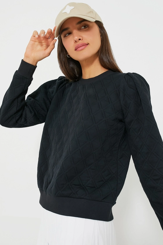 Black Puff Sleeve Campbell Pullover | Tnuck Sport