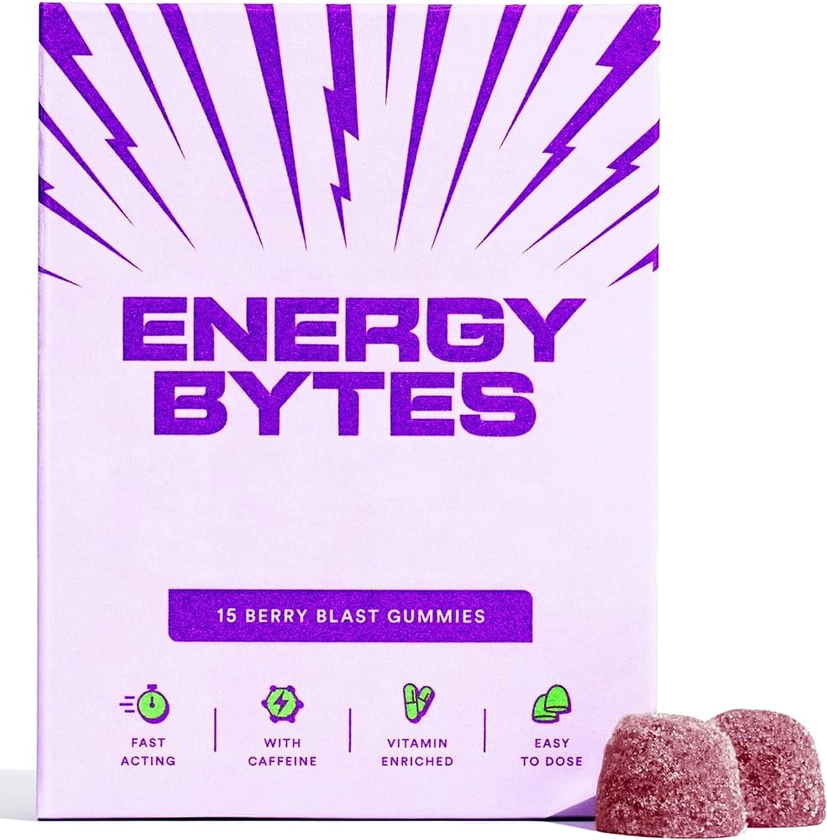 Energy Bytes - Caffeine Powered Gummies - Your Natural Alternative to Energy Drinks, Running Gels, Caffeine Pills & Energy Chews - Vegan - Mixed Berry Flavour (15 Count) : Amazon.co.uk: Health & Personal Care