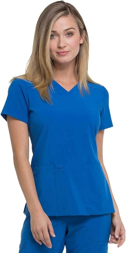 Dickies EDS Essentials Scrubs, V-Neck Womens Tops with Four-Way Stretch and Moisture Wicking DK615