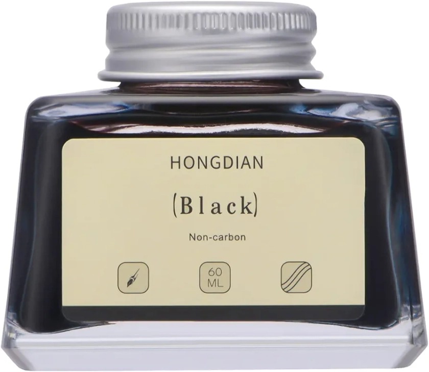 Asvine Hongdian Fountain Pen Bottled Ink Black, 60ml Fountain Pen Bottled Ink, Non Carbon