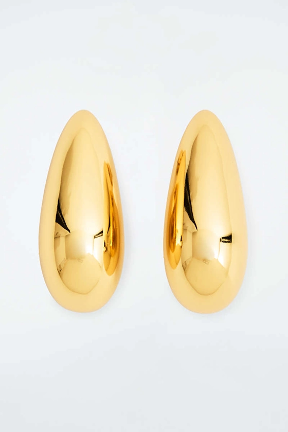 OVERSIZED CHUNKY DROPLET EARRINGS - GOLD - COS