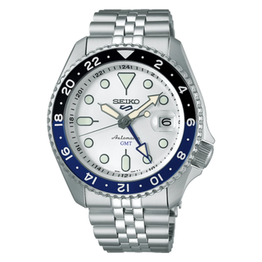 Seiko 5 Sports GMT Batman Watch | 42.5mm | Automatic | SKX Re-Issue | White