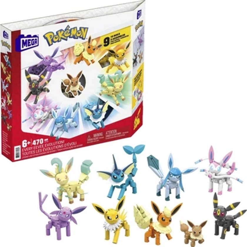 MEGA Pokemon Eevee Evolution Construction Set with character figures 470pc