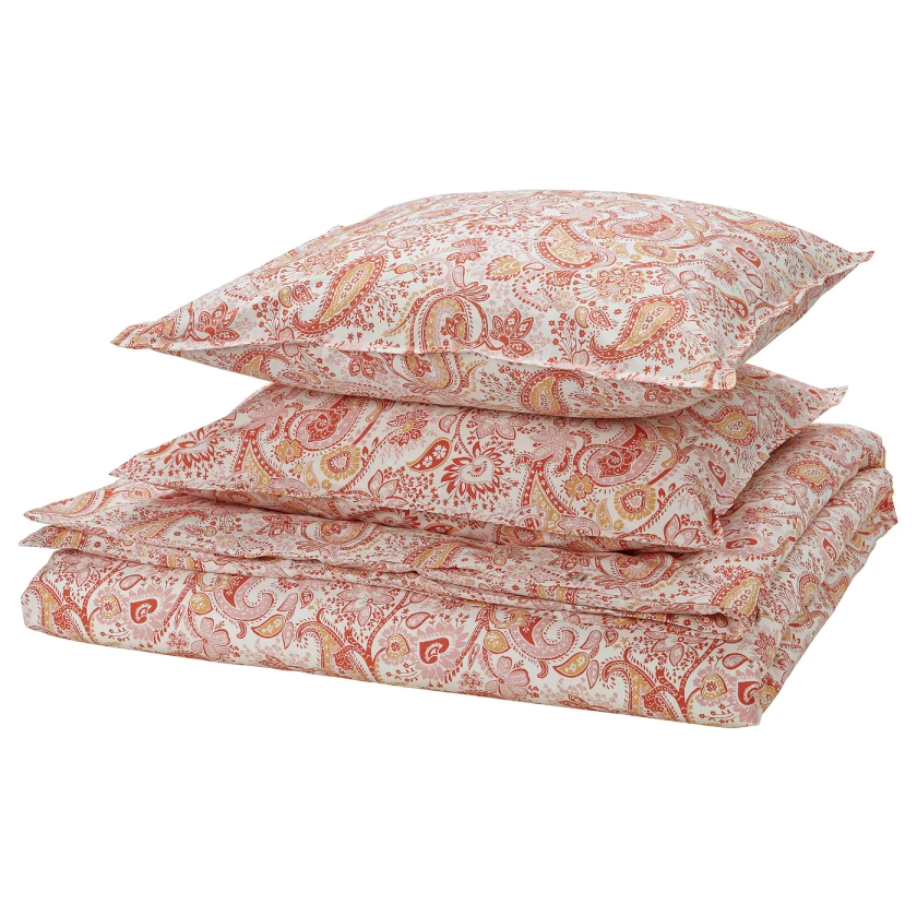 RODGERSIA Housse de couette et 2 taies - rose/blanc 240x220/50x60 cm