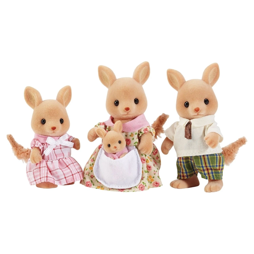 Calico Critters Hopper Kangaroo Family, Set of 4 Collectible Doll Figures