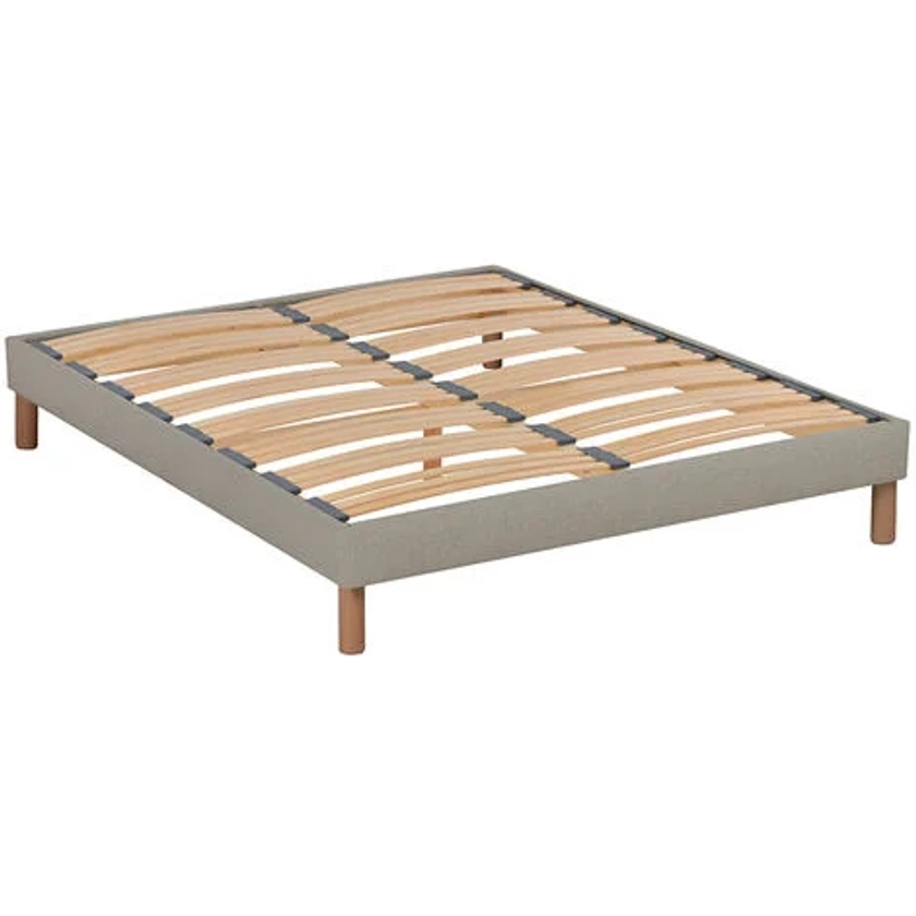 NUIT DE COTON Sommier à lattes en bois LINO 180x200 cm Coloris Beige Livré en kit