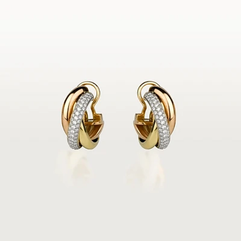 CRB8031900 - Trinity earrings - White gold, yellow gold, rose gold, diamonds - Cartier