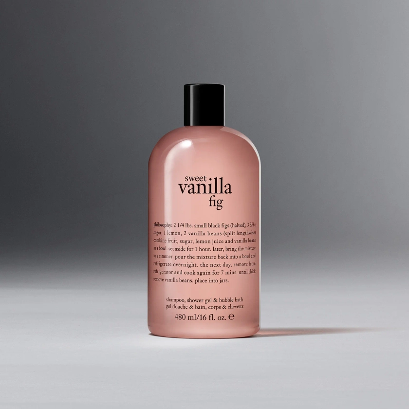 sweet vanilla fig shampoo, shower gel & bubble bath – philosophy®