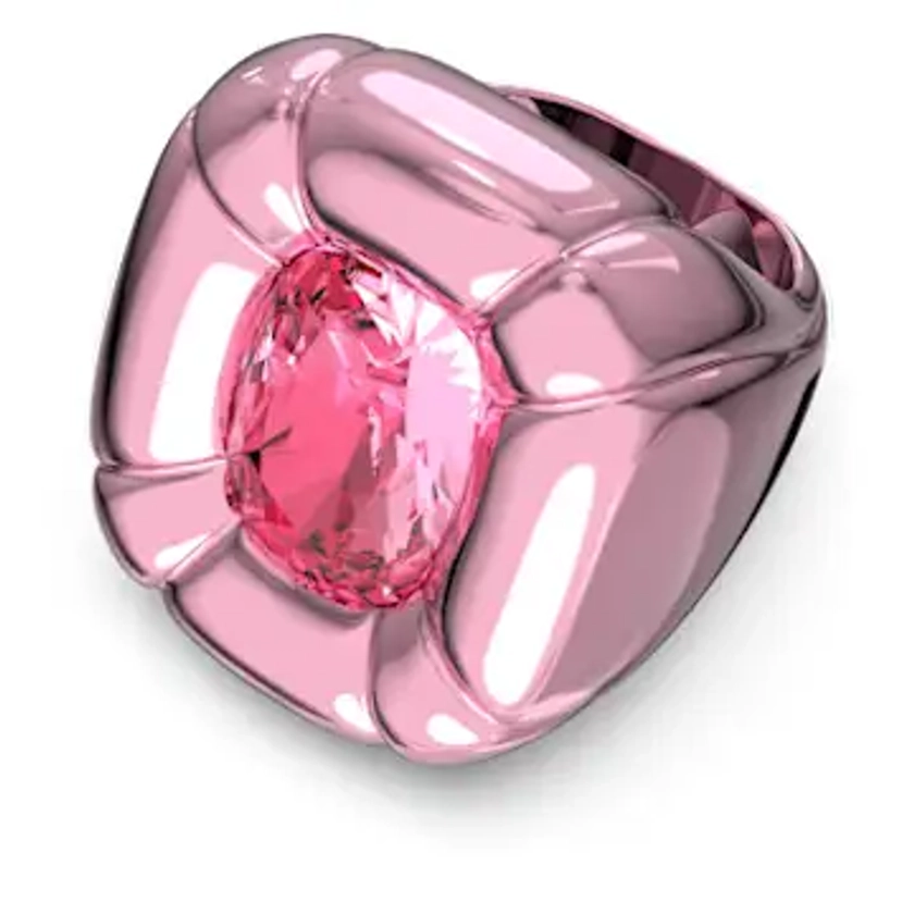 Bague cocktail Dulcis, Taille coussin, Rose par SWAROVSKI