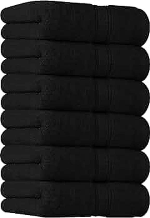 Utopia Towels [6 Pack Premium Hand Towels Set, (16 x 28 inches) 100% Ring Spun Cotton, Ultra Soft and Highly Absorbent 600GSM Towels for Bathroom, Gym, Shower, Hotel, and Spa (Black)