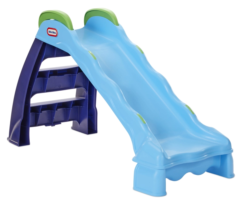 Little Tikes 2-in-1 Outdoor-Indoor Wet or Dry Slide Playground Slide with Folding for Easy Storage, Blue, Kids Toddlers Boys Girls Ages 2 to 6 Year Old