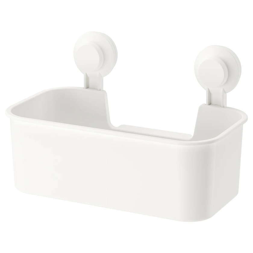 TISKEN Basket with suction cup, white - IKEA