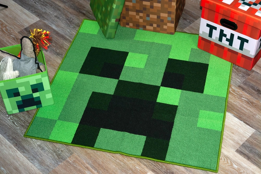 Minecraft Creeper Area Rug | Creeper Minecraft Rug | 39-Inch Square Area Rug - Walmart.com