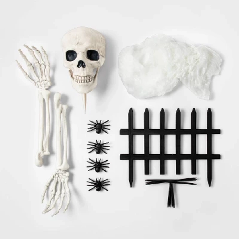 18pc Cemetery Scene Setter Kit Halloween Decorative Prop - Hyde & EEK! Boutique™: Skeleton & Fence Decor