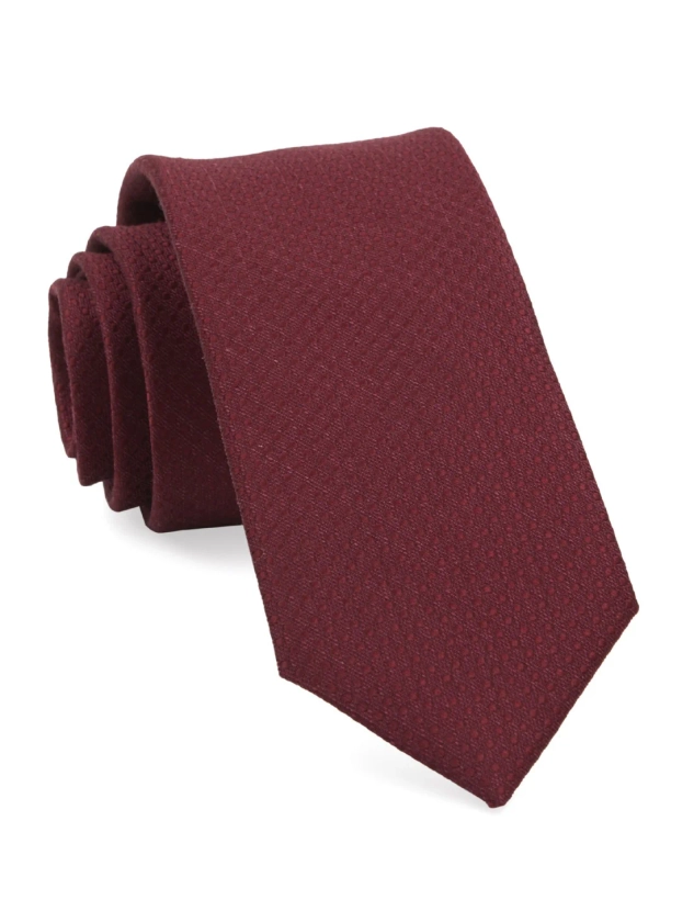 Dotted Spin Burgundy Tie | Linen Ties | Tie Bar