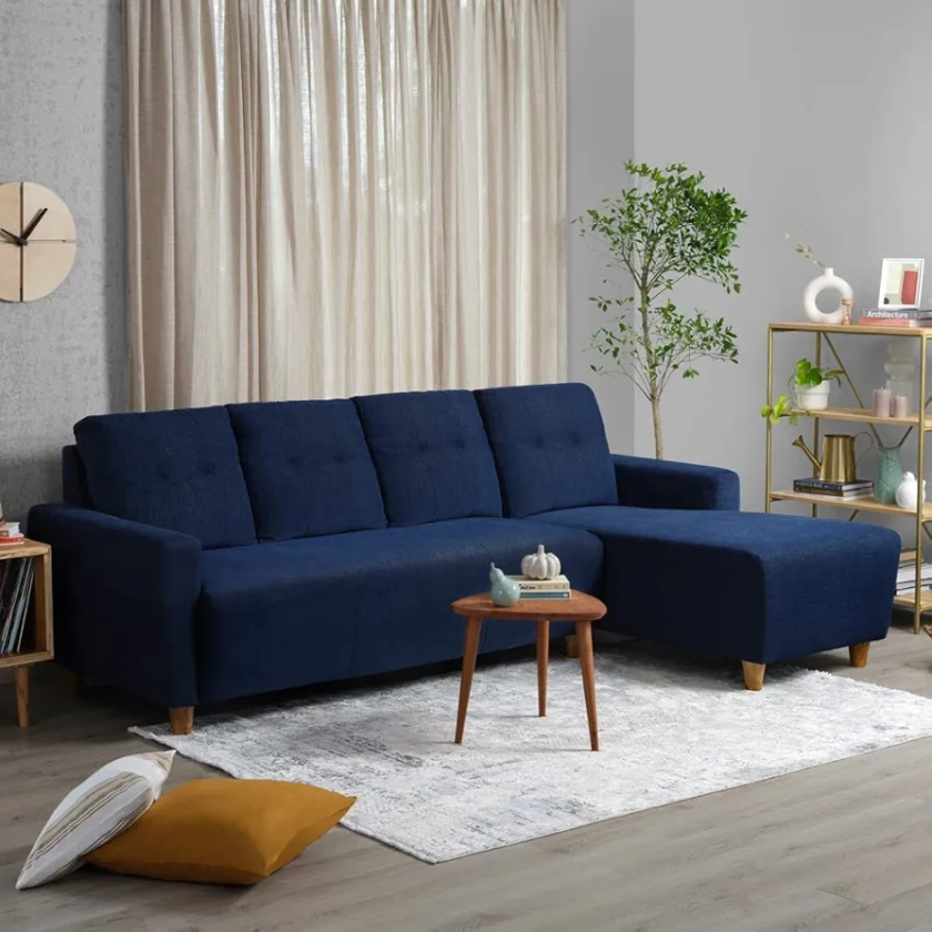 Sleepyhead Yolo- 5- to 6-Person Sofa Rhs L Shape Sofa Set (Fabric, Berry Blue) : Amazon.in: Home & Kitchen