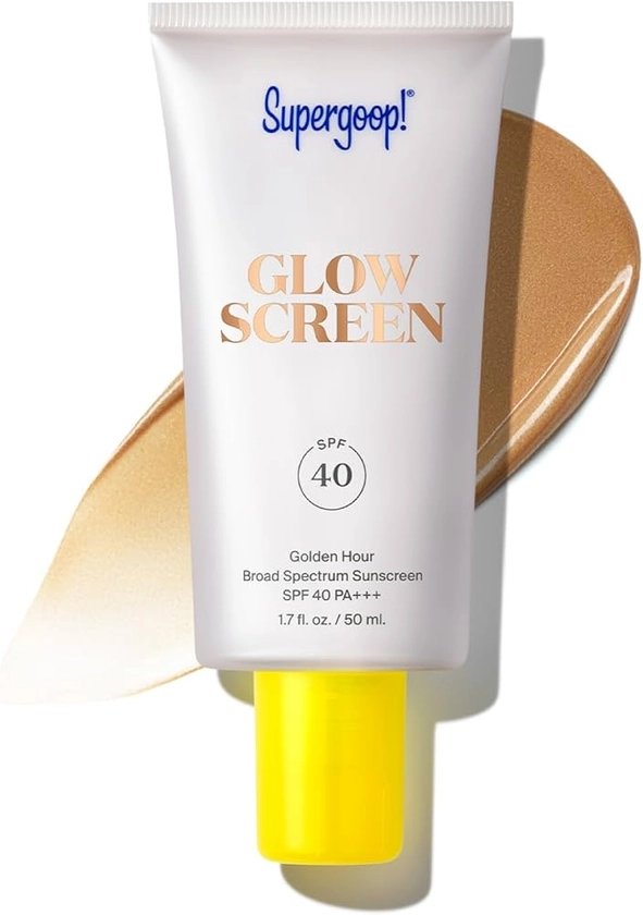 Supergoop! Glowscreen SPF 40, Golden Hour (Bronze Glow) - 1.7 fl oz - Glowy Primer + Broad Spectrum Sunscreen - Helps Filter Blue Light - Boosts Hydration w/Hyaluronic Acid, Vitamin B5 & Niacinamide