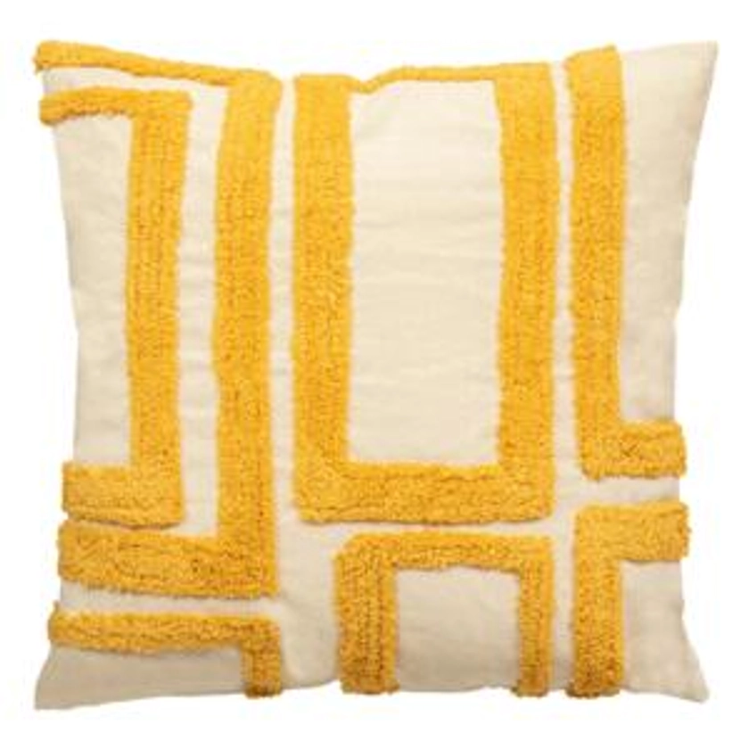 Housse de coussin carrée coton (40 x 40 cm) Atelier Jaune - Déco textile - Eminza