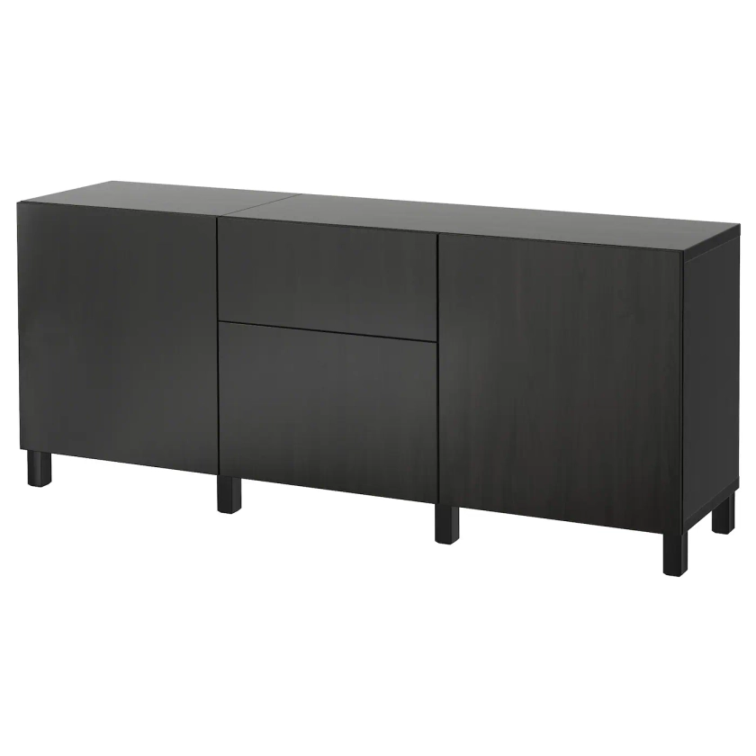 BESTÅ combinaison rangement tiroirs, brun noir/Lappviken/Stubbarp brun noir, 180x42x74 cm - IKEA