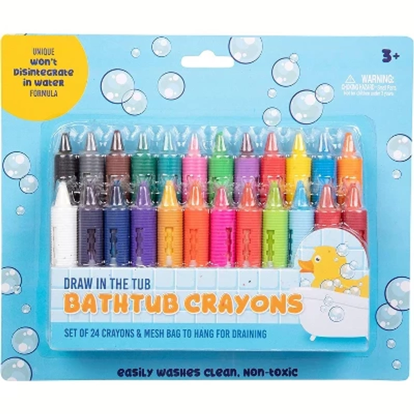 Bath Crayons Super Set - Set of 24 Draw in the Tub Colors with Bathtub Mesh Bag