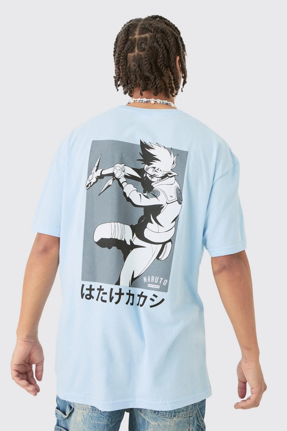 Oversized Naruto Anime Wash License T-shirt