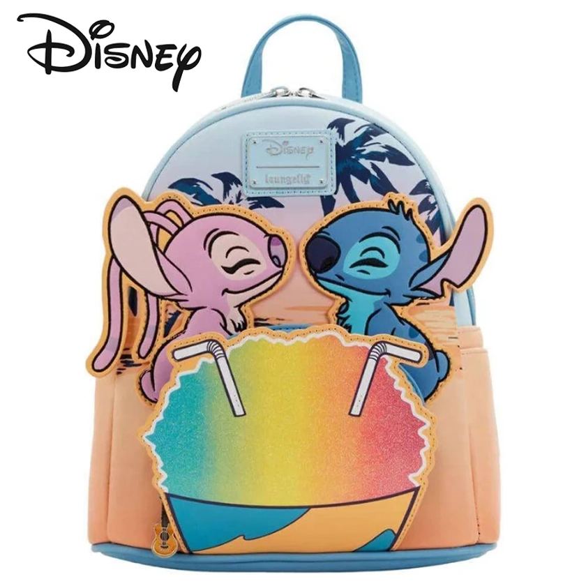 Loungefly-Sac à dos Disney CAN et Stitch Snow Cone pour femme, mini sac à double sangle, date de nuit