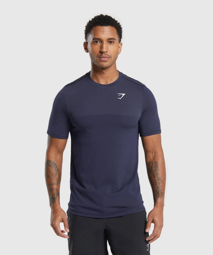 Gymshark Vital Seamless T-Shirt - Navy/Light Grey