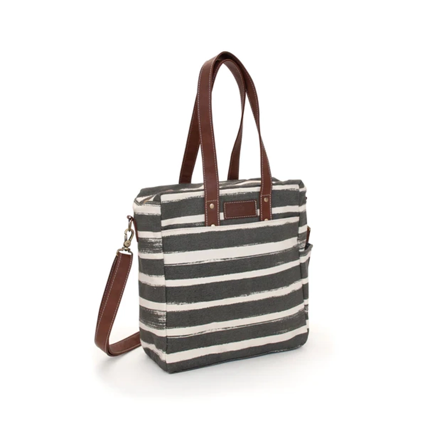 Commuter Tote - Stripes Charcoal