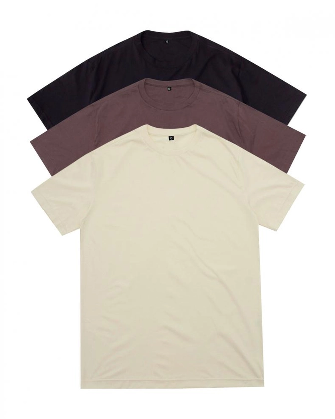 Kit 3 Camisetas Basicas (Verde Oliva/Marrom/Preta)