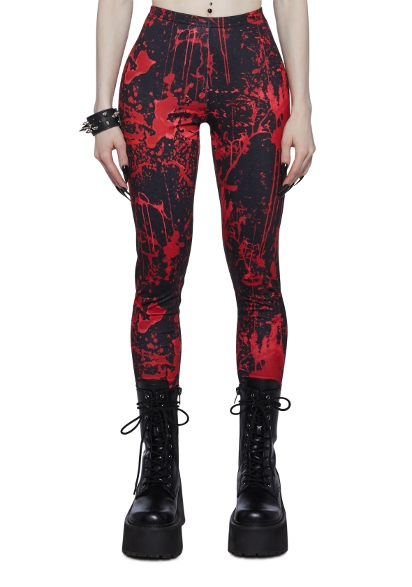 Scream Queen Printed Leggings - Black