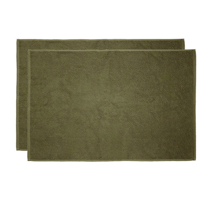 Angove 2 Piece 950GSM Cotton Bath Mat Set Olive