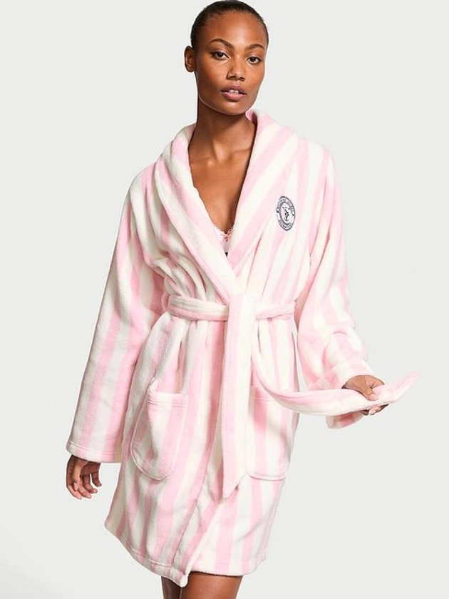 Pink Stripe Cosy Short Dressing Gown | Victoria's Secret