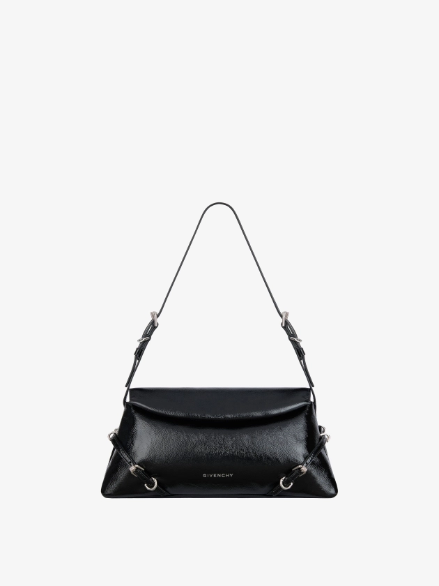 Sac P'tit Voyou petit modèle en cuir vernis - noir | GIVENCHY FR