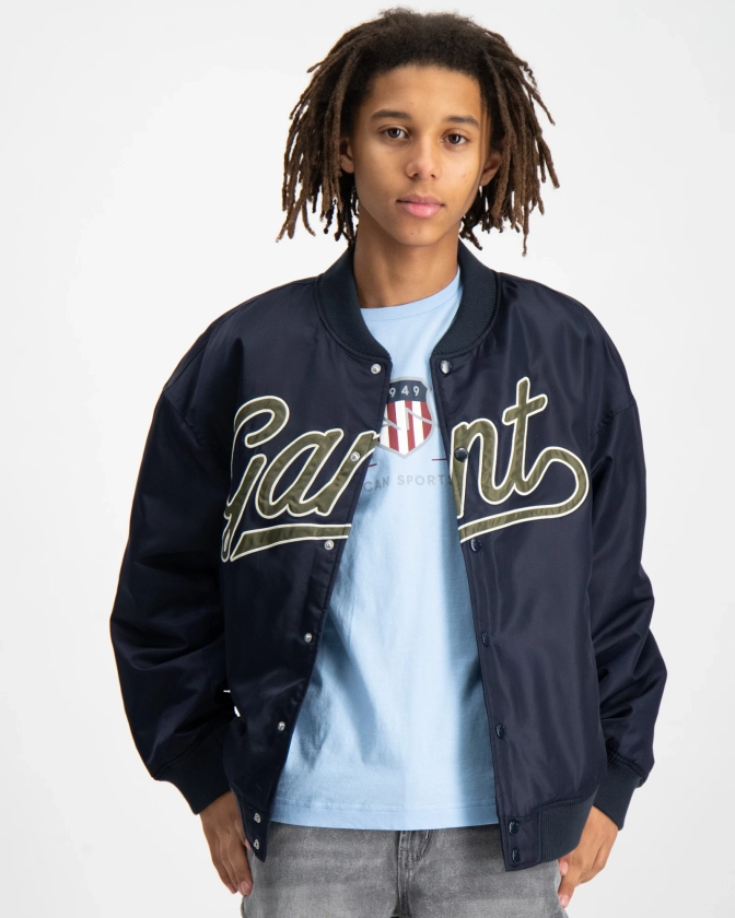 SCRIPT LOGO VARSITY JACKET