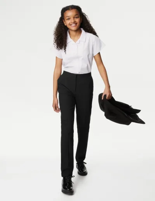 Girls' Slim Leg School Trousers (2-18 Yrs) | M&S Collection | M&S