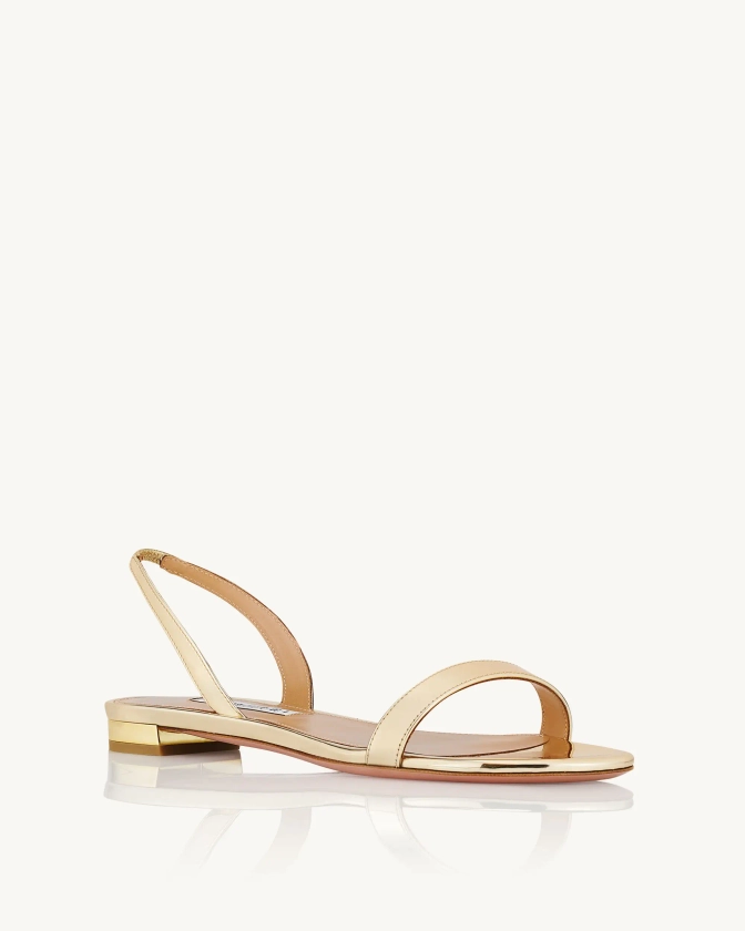 So Nude Sandal Flat gold Aquazzura@ Official