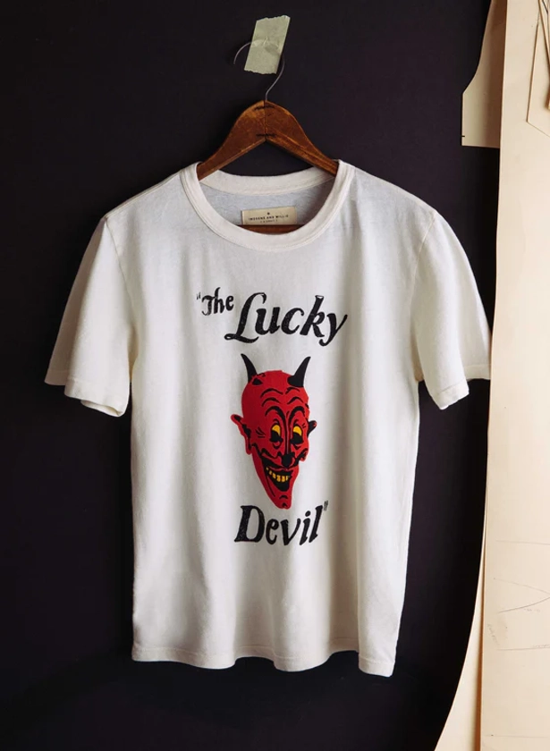 the "lucky devil" tee