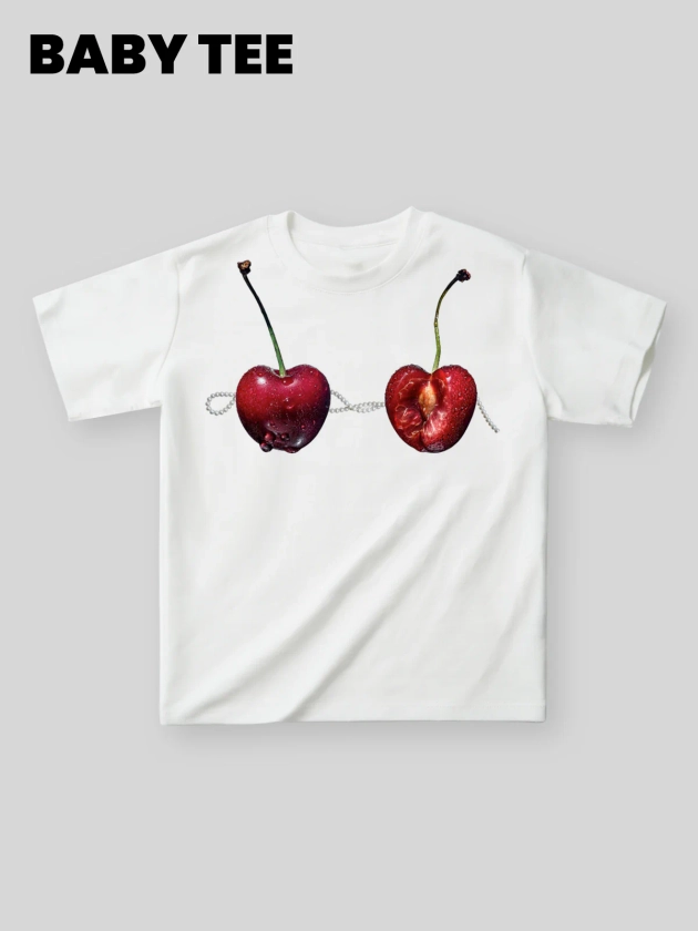 Summer Cherry Sexy Print Baby Tee