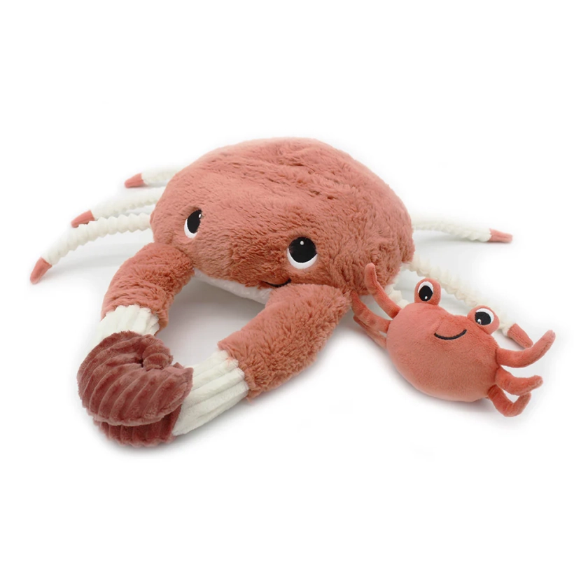 Peluche Crabe Cassecou maman-bébé Terracotta - Les Ptipotos