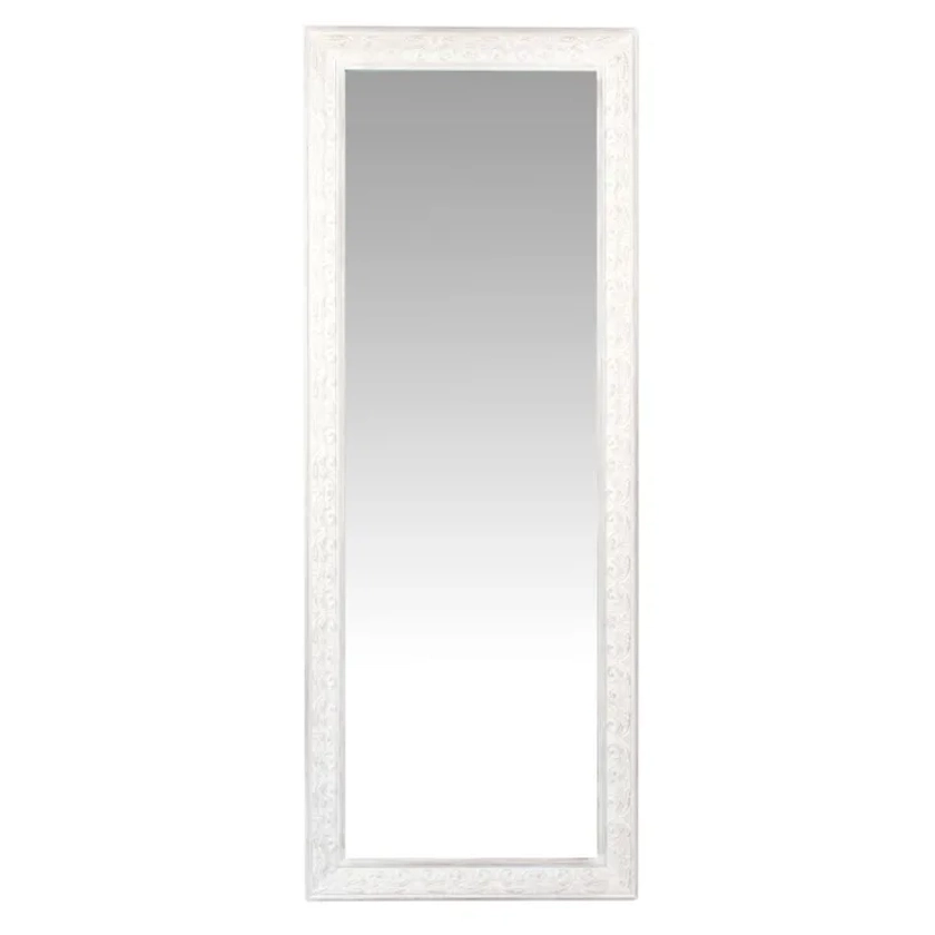 Miroir rectangulaire à moulures blanc grisé 50x130 PAULINE | Maisons du Monde