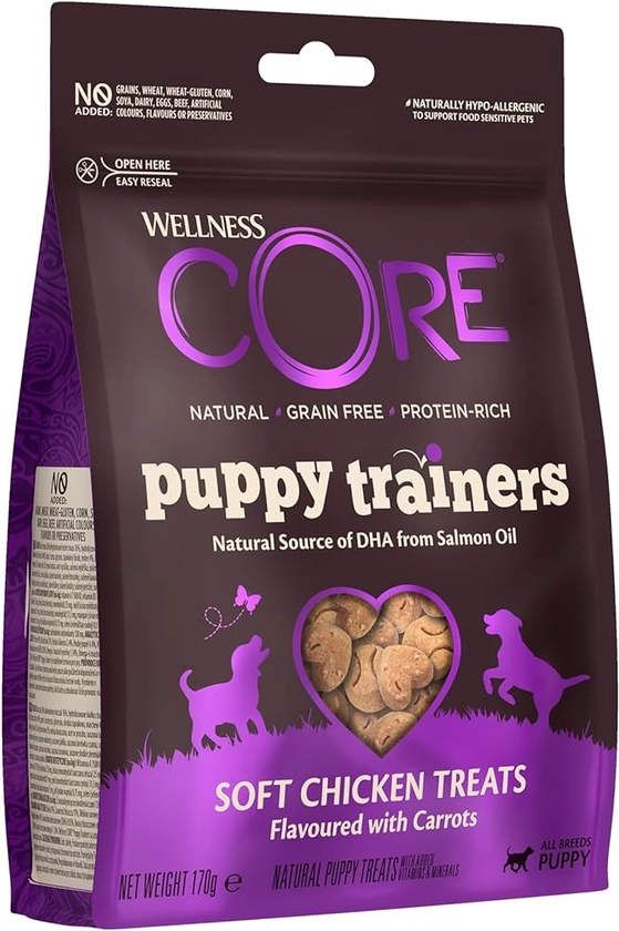 Wellness CORE Puppy Trainers, Treats for Training, Grain Free, Rich in Meat, Perfect as, 170g, Chicken & Carrots