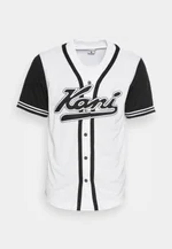 Karl Kani VARSITY BLOCK BASEBALL UNISEX - T-shirt imprimé - white/black/blanc - ZALANDO.FR