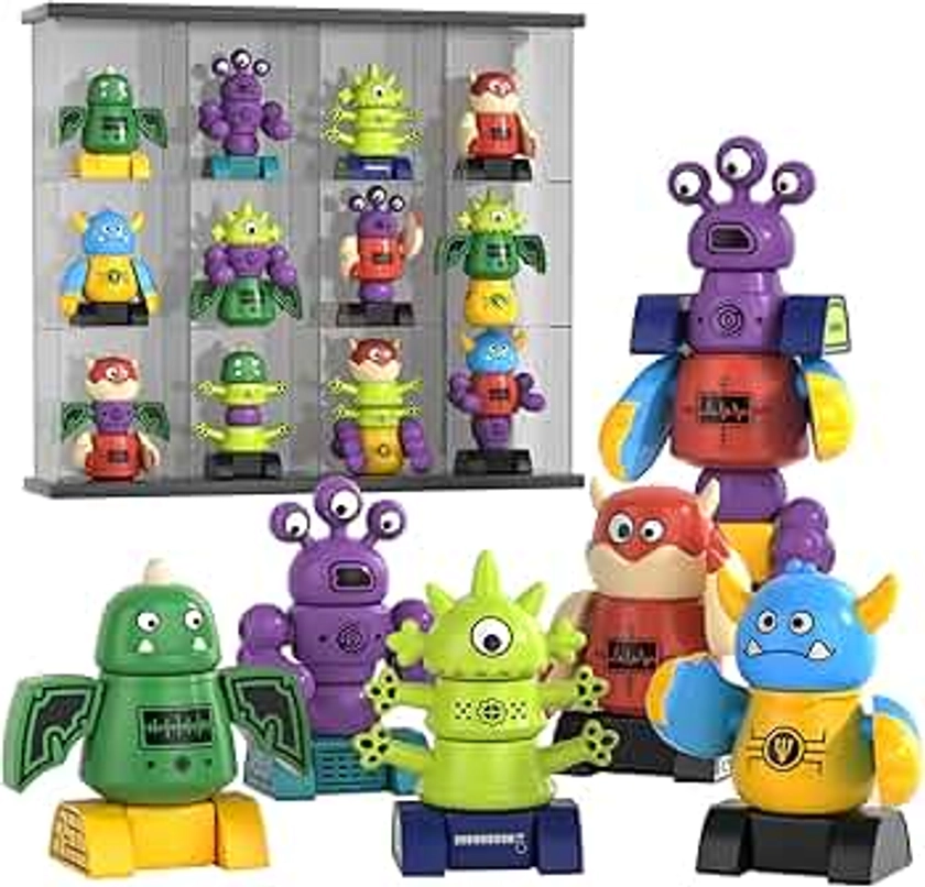 TEMI Magnetic Robot Toy for Kids 3-5 Years Old - Monster Magnetic Blocks Stacking Transform Toys for Kids with Storage Box, Set for Kids Age 3 4 5 6 7 Years Old Boys, Christmas and Birthday Gift