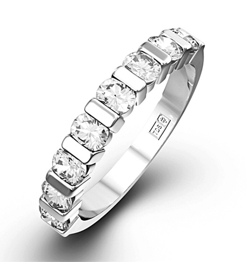 HANNAH 18K White Gold Diamond ETERNITY RING 0.50CT H/SI