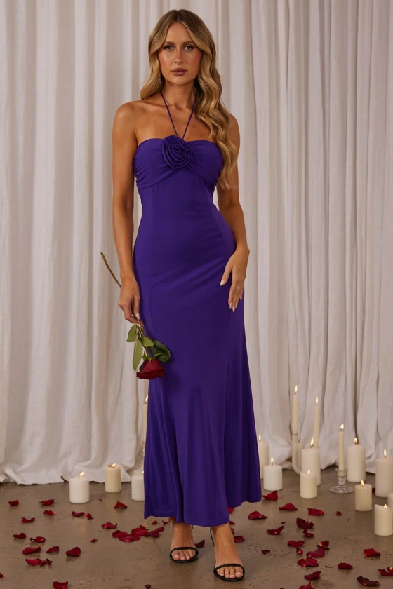 Everina Rose Bust Midi Dress Purple