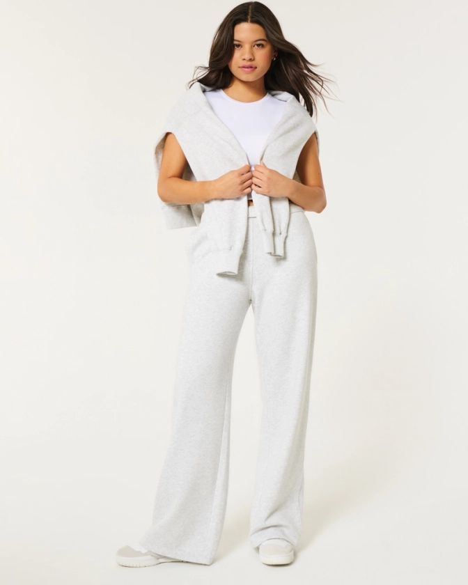 Women's Hollister Feel Good Fleece Wide-Leg Pants | Women's | HollisterCo.com